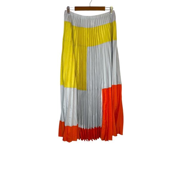 Anthropologie Field of Vision Colorblock Pleated Maxi Skirt Women's Size 10 - Picture 7 of 11